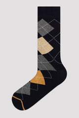 Brown Boys Diamond Line 3In1 Socks