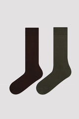 Men Solid Basic 2In1 Socks