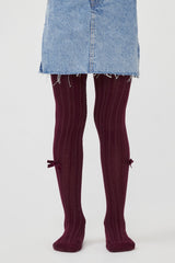 Black Pretty Side Bow Tights