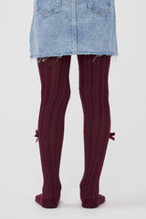 Black Pretty Side Bow Tights