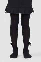 Black Pretty Side Bow Tights