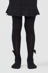 Black Pretty Side Bow Tights