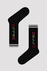 Black Girls Siyah Hello Pants Socks