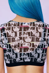 Anime Printed Mesh Bralet Top-Anime Collection