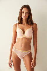 Pink Lace Intense Push Up Support Bra