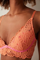 Orange Grandeur Lace Non-Padded Underwire Bra