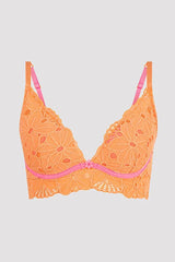 Orange Grandeur Lace Non-Padded Underwire Bra