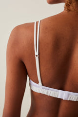 Broken Scalloped Triangle Satin Non-Padded Non-Wired Bra