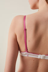 Multicolor Triangle Satin Non-wired Bra