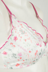 Multicolor Triangle Satin Non-wired Bra