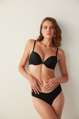 Black Wowbra Supported Push Up Bra