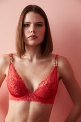 Lace Chain Strap Bra
