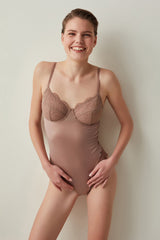 Bg Beige Curvy Lace Bodysuit
