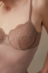 Bg Beige Curvy Lace Bodysuit