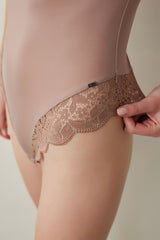 Bg Beige Curvy Lace Bodysuit