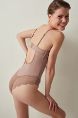 Bg Beige Curvy Lace Bodysuit