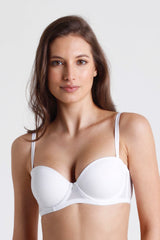White Supported Pop Up Padded Bra
