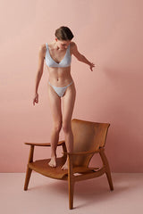 Light Blue Blossom Lace Non-wired Bra