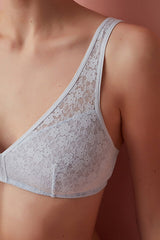 Light Blue Blossom Lace Non-wired Bra