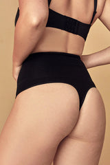 Black Premium Seamless Thong Corset