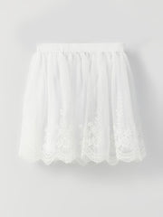 Kids Elastic Waist Embroidered Girl Tulle Skirt