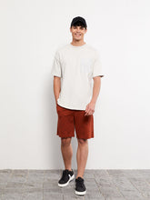 Slim Fit Men Elastic Waist Shorts