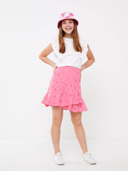 Elastic Waist Scalloped Detailed Girl Skirt