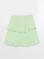 Kids Elastic Waist Frilly Girl Skirt