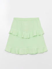 Kids Elastic Waist Frilly Girl Skirt