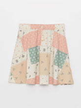 Elastic Waist Patterned Girl Skirt