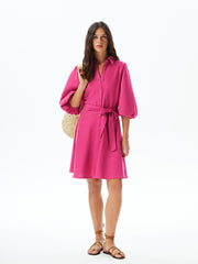 قميص فستان نسائي باكمام بالون سادة