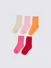 جوارب منقوشة يدويًا بناتي 5 قطع