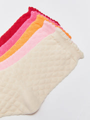 جوارب منقوشة يدويًا بناتي 5 قطع