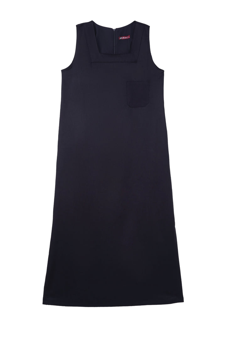 School Uniform Square Neck Navy Blue Dress