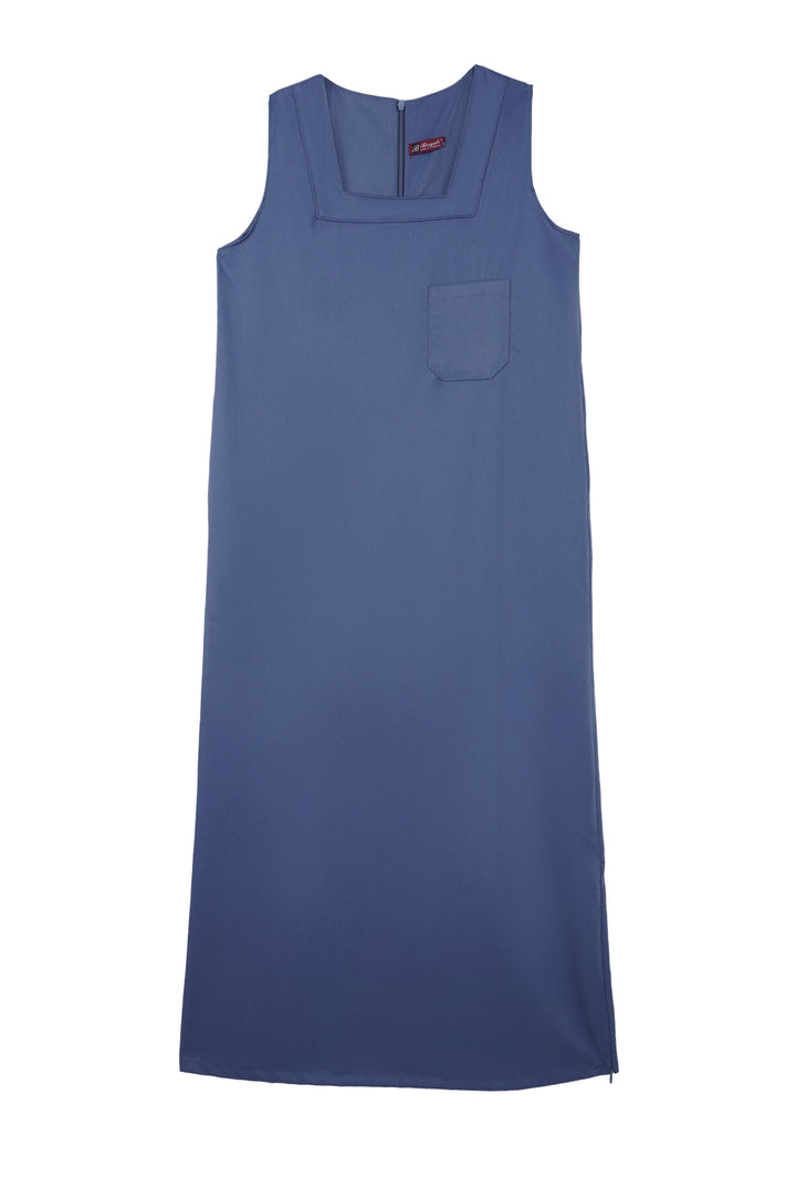 School Uniform Square Neck Blue Dress