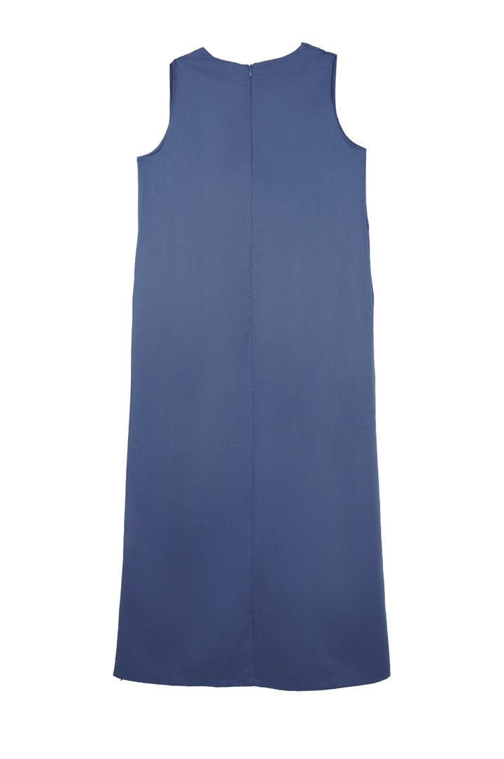 School Uniform Square Neck Blue Dress