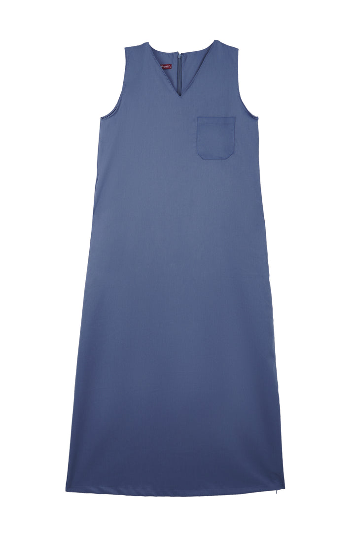 School Uniform V Neck Blue Dress