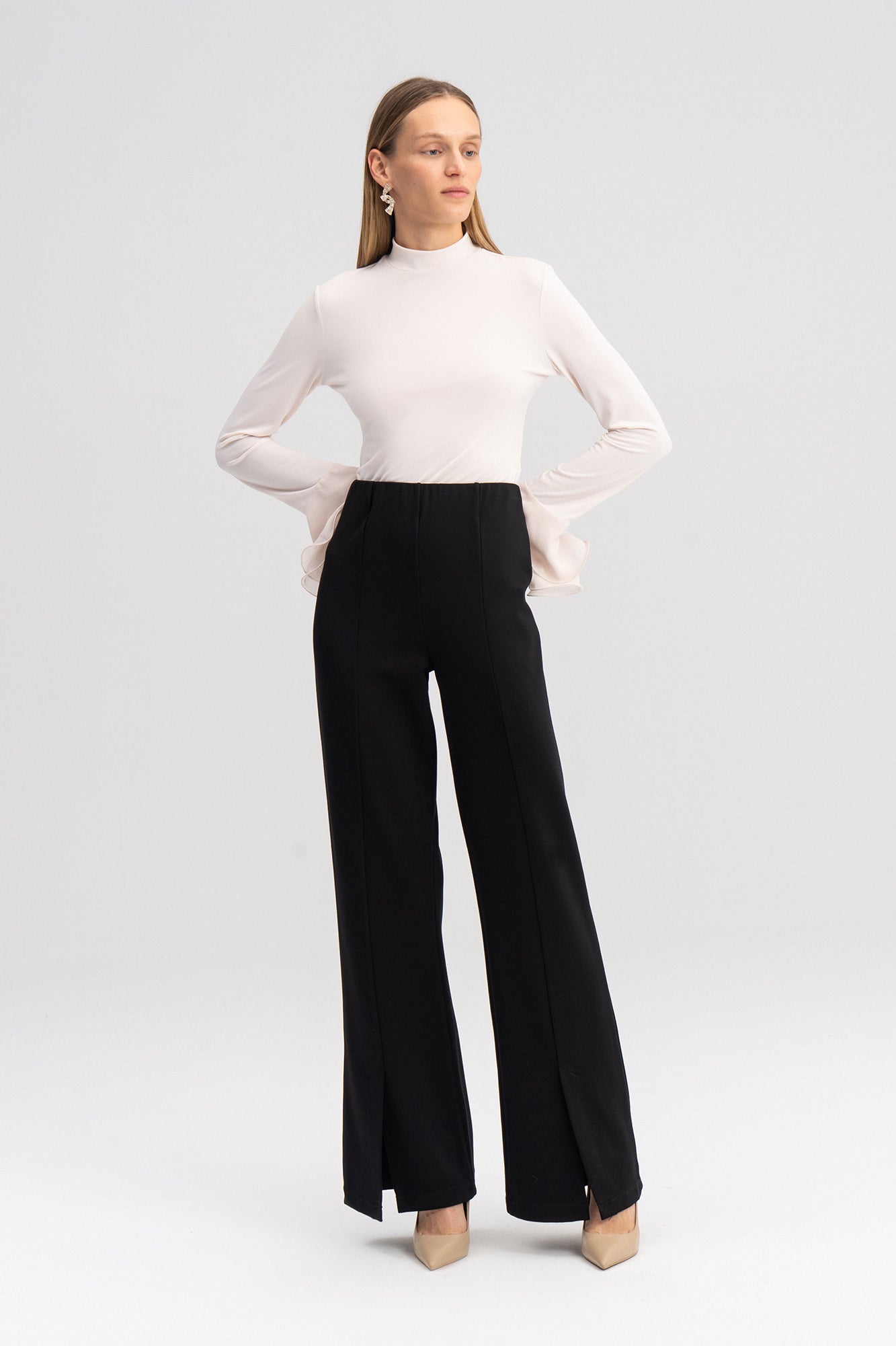 Slit Detailed Jersey Trousers