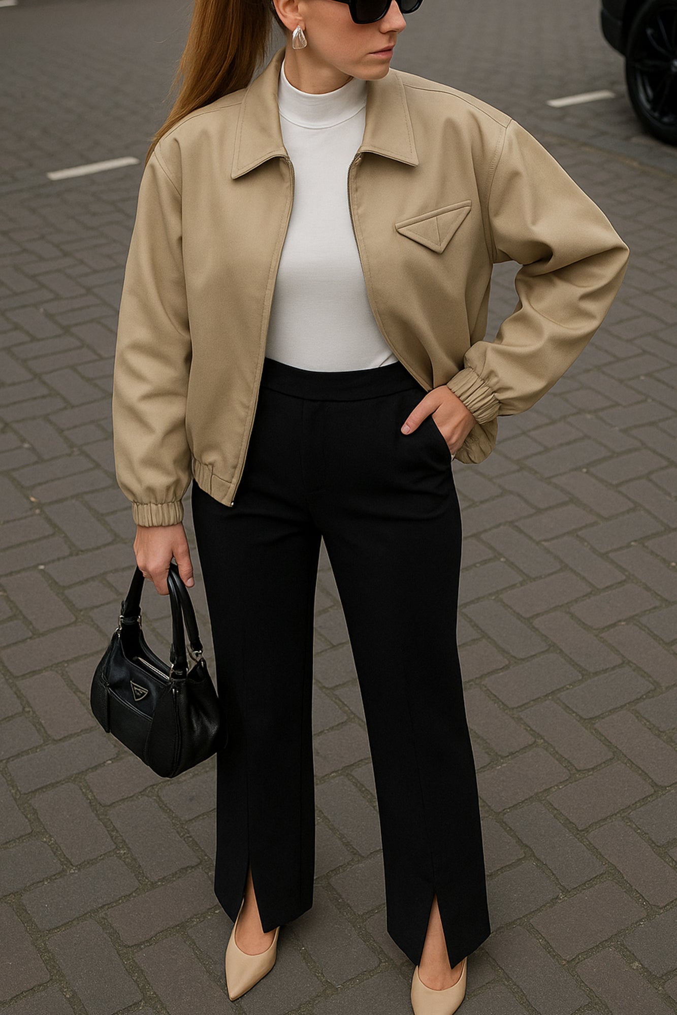 Slit Detailed Jersey Trousers