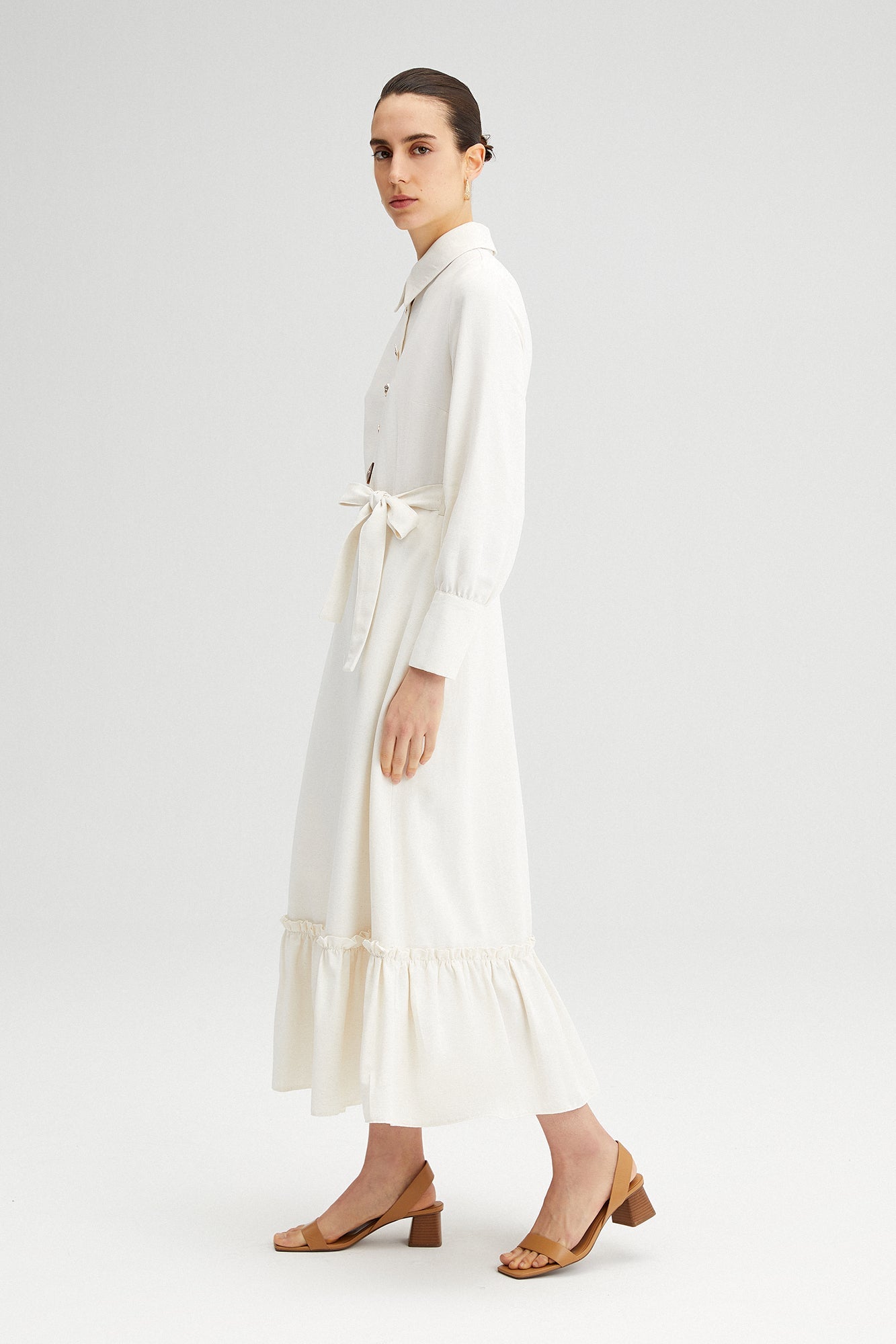 Button Detailed Long Dress