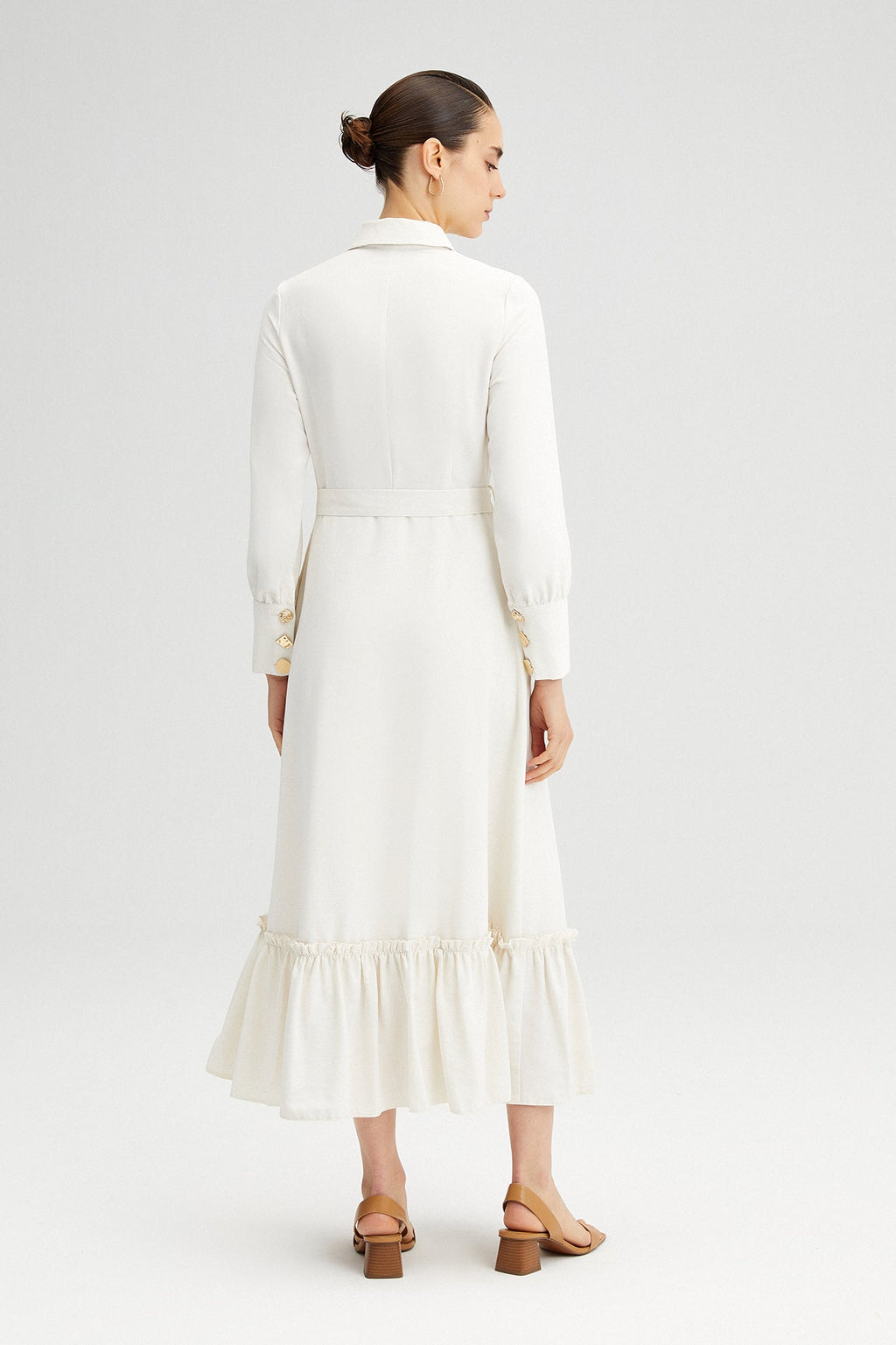 Button Detailed Long Dress