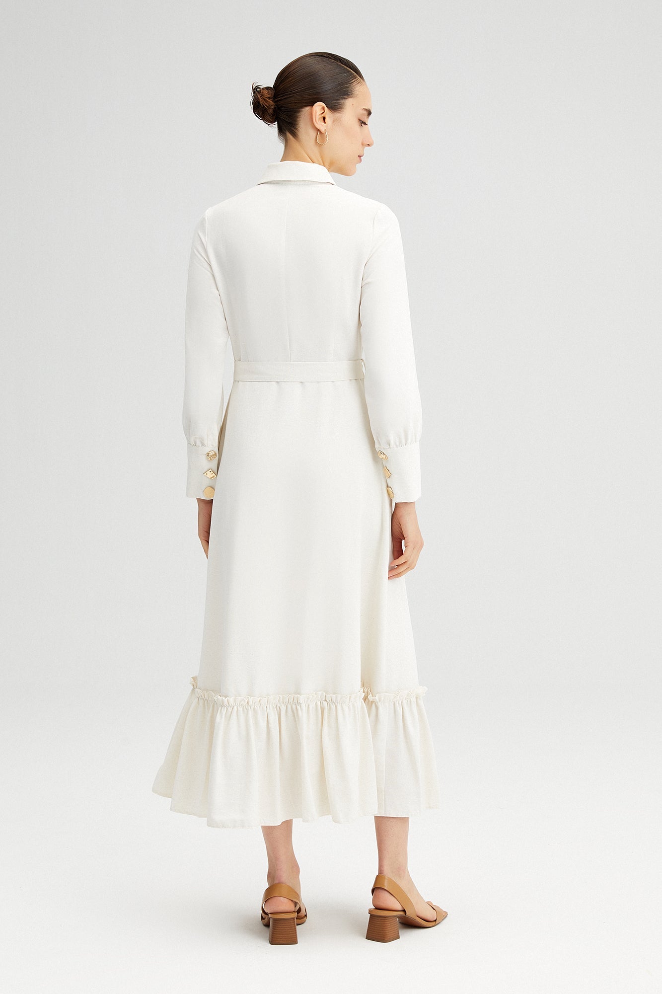 Button Detailed Long Dress