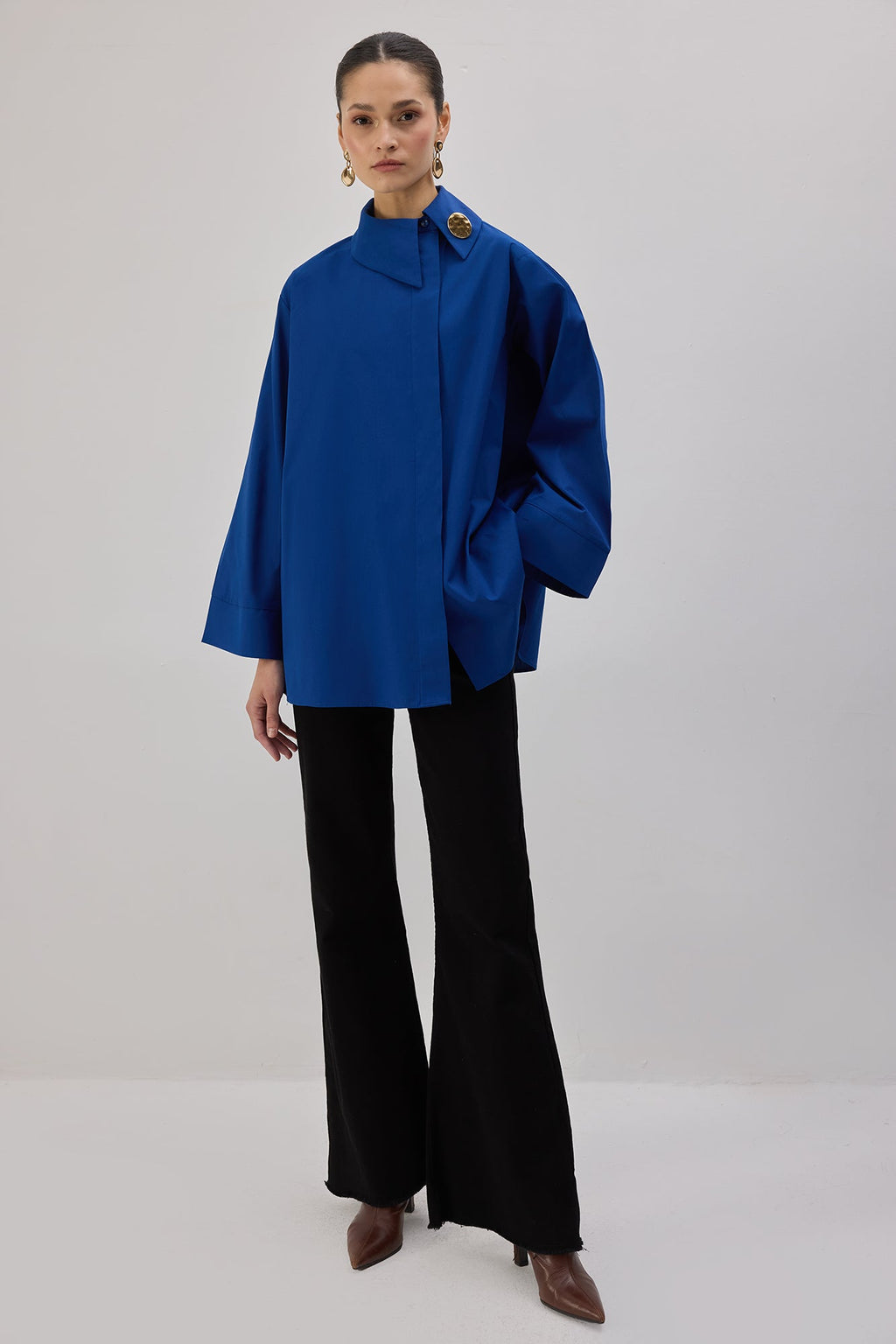 Asymmetrical Poplin Shirt