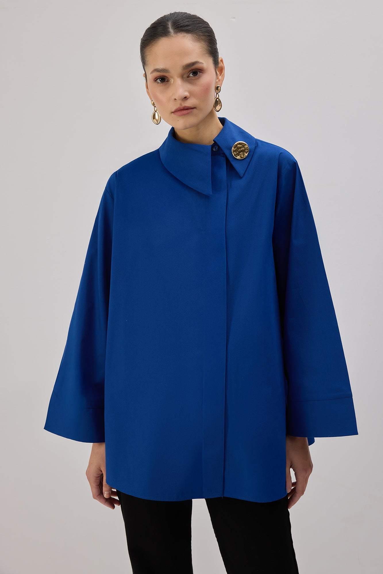 Asymmetrical Poplin Shirt