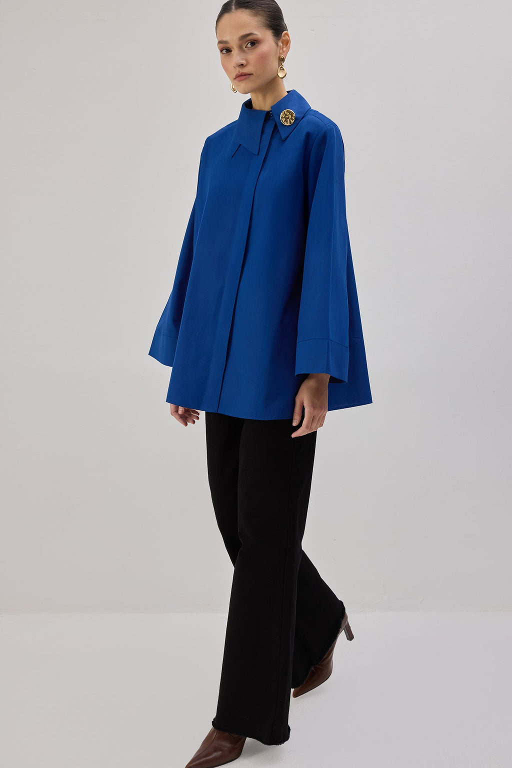 Asymmetrical Poplin Shirt