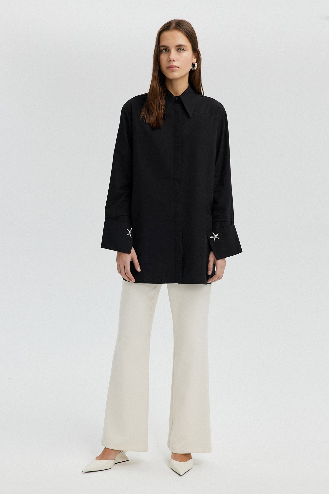 Poplin Shirt With Wide Cuff