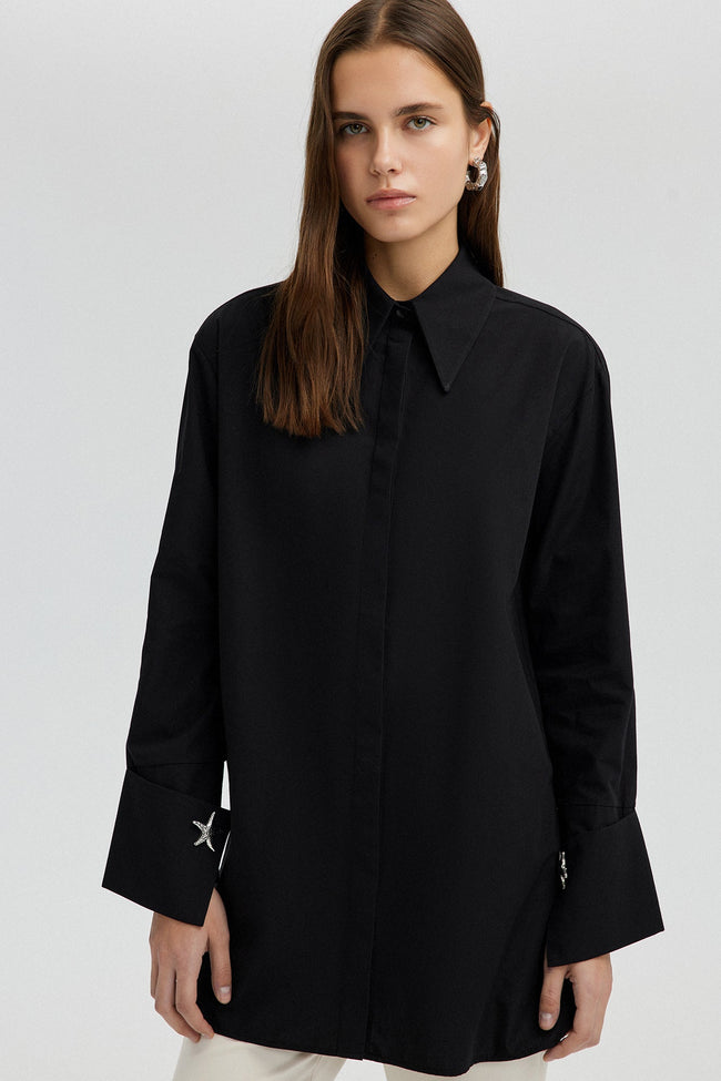 Poplin Shirt With Wide Cuff Main Image