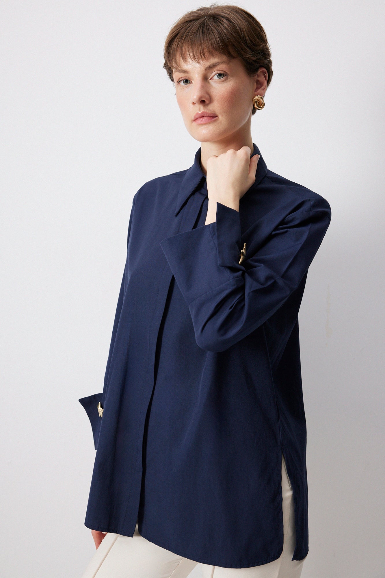 Poplin Shirt With Wide Cuff