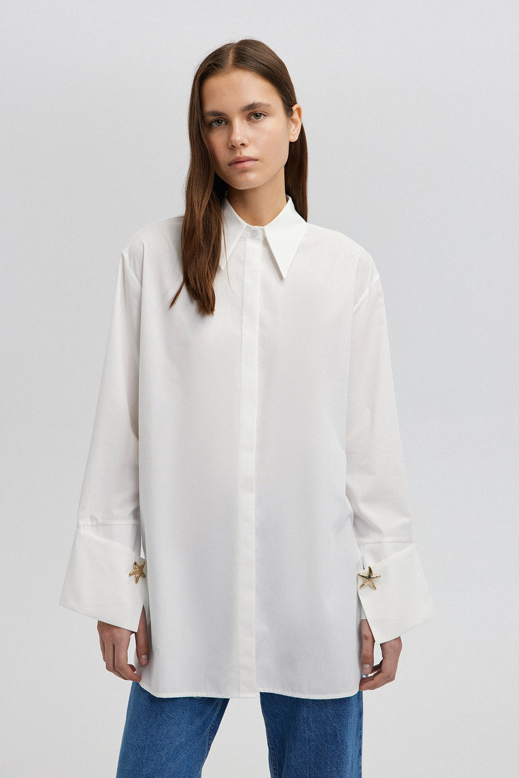 Poplin Shirt With Wide Cuff