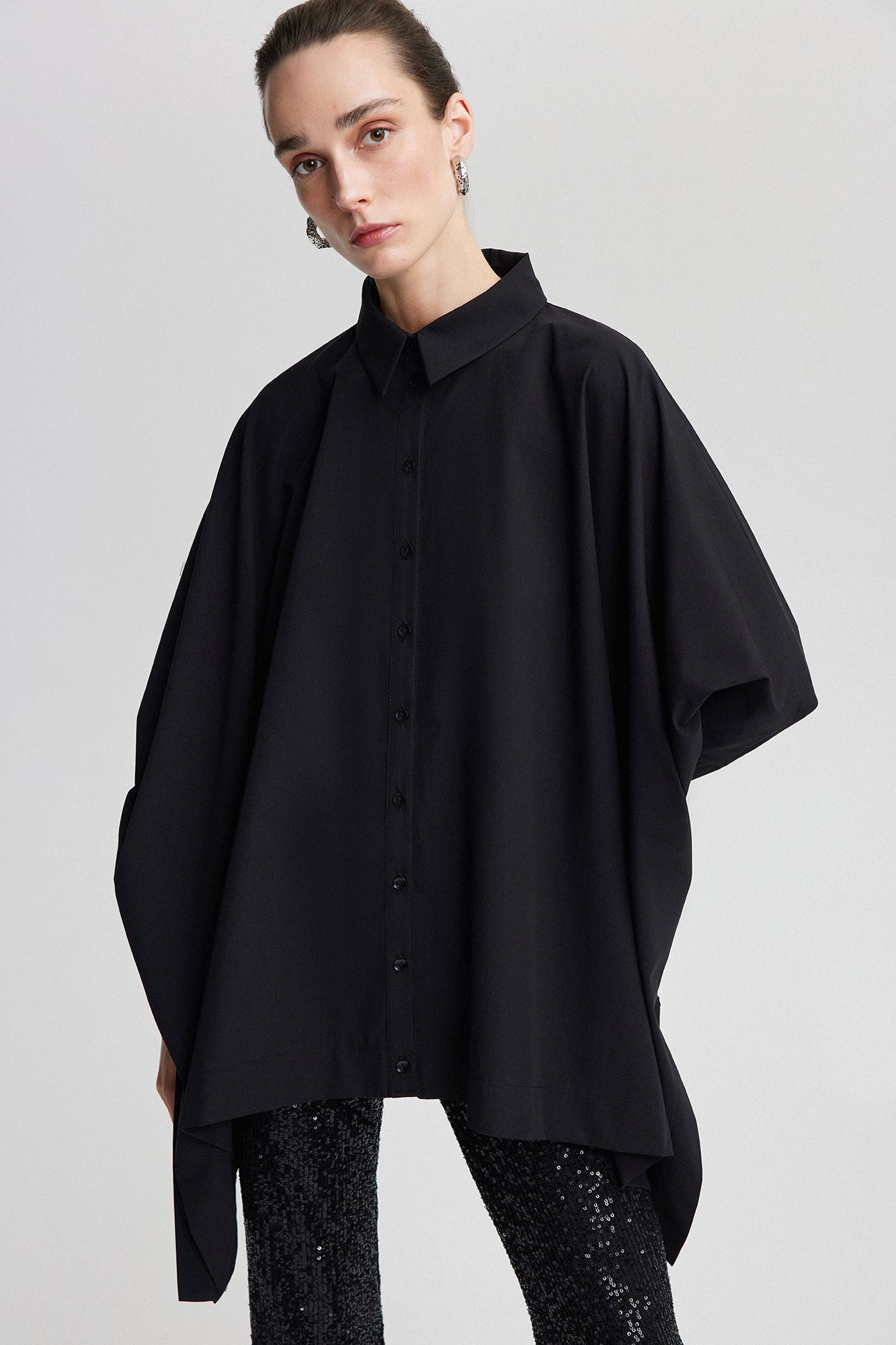 Ribbon Detailed Oversize Shirt